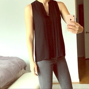 Tuxedo style black blouse by Naked Zebra